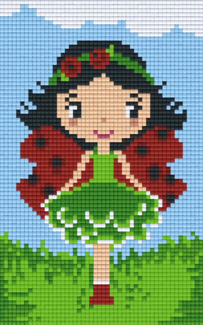 Ladybird Girl Two [2] Baseplate PixelHobby Mini-mosaic Art Kit image 0